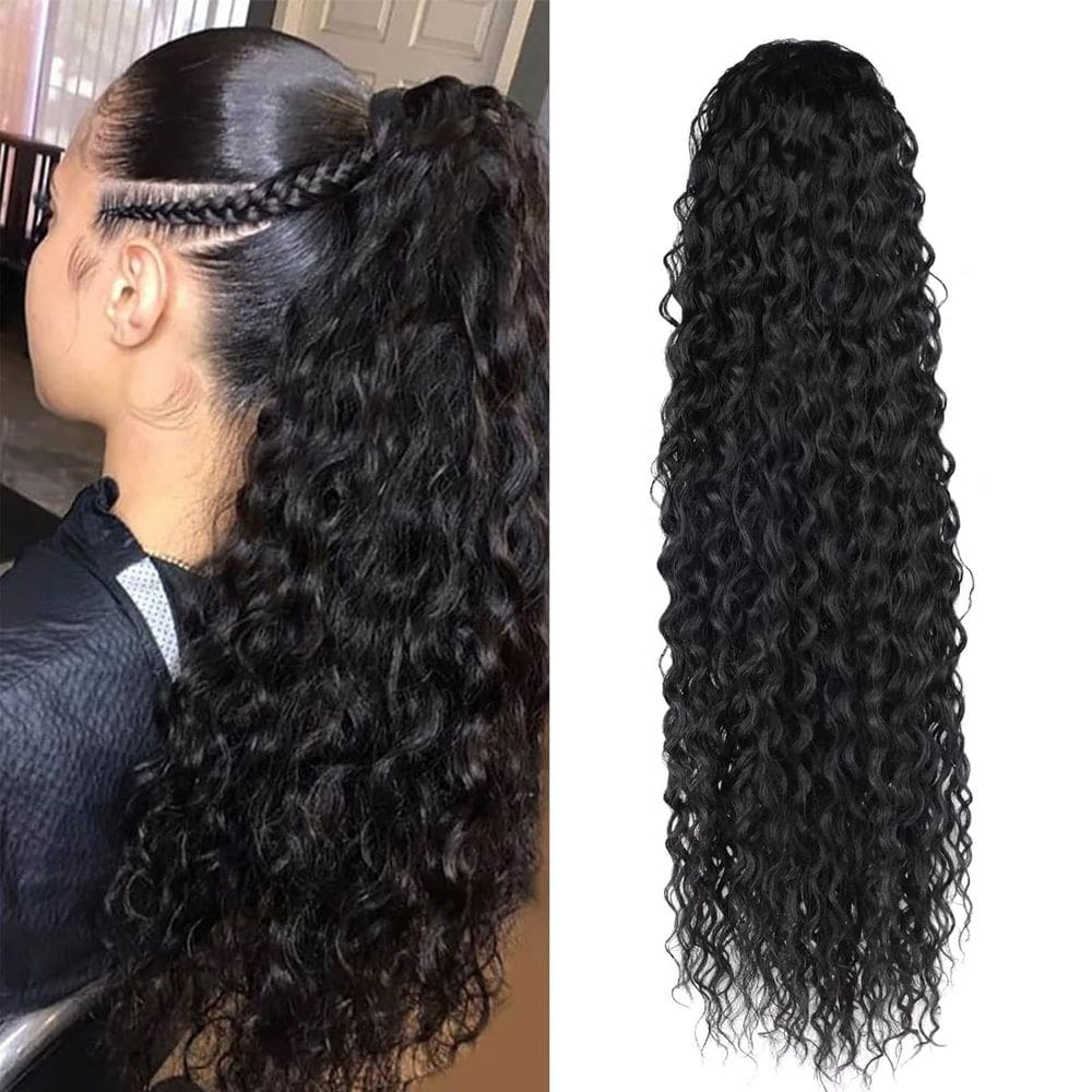 Extensão de rabo de cavalo SAKALAKA Human Hair Water Wave 22 polegadas