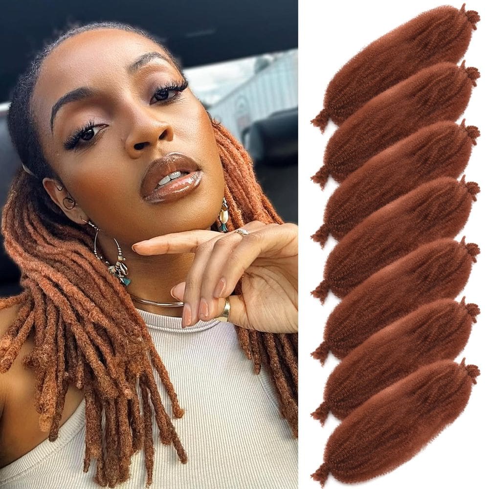 Extensões de cabelo GOWIT Marley Twist 16 cm, cobre, vermelho, 7 pacotes