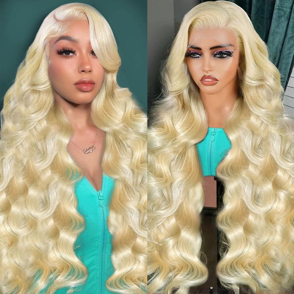 Peruca BOTNNS Blonde 613 Human Hair 22" Body Wave 200% de densidade