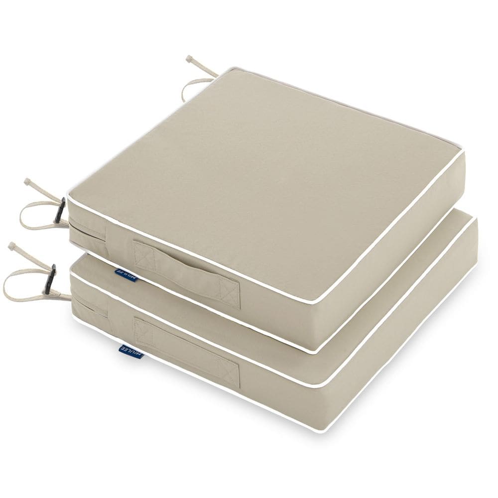 Almofadas para cadeiras ao ar livre MIULEE Waterproof 22x22x3cm Bege Set 2