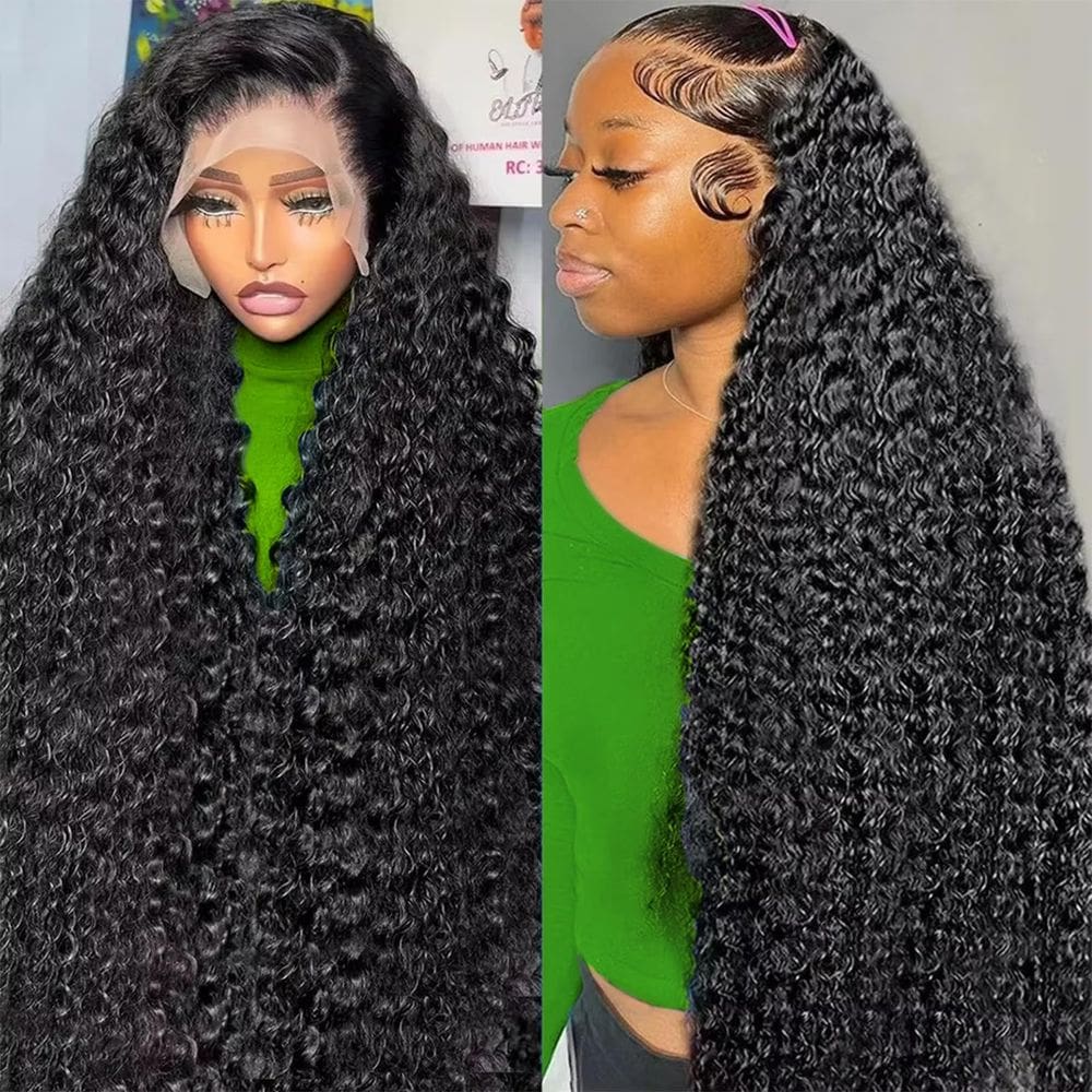 Peruca frontal de renda Comlen Deep Wave 13x6 200 Densidade 26"