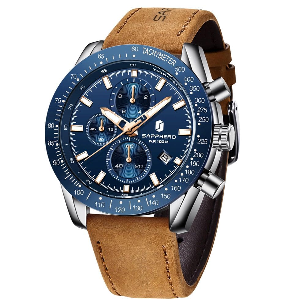 Relógio BY BENYAR Montre Homme Chronograph 100m à prova d`água