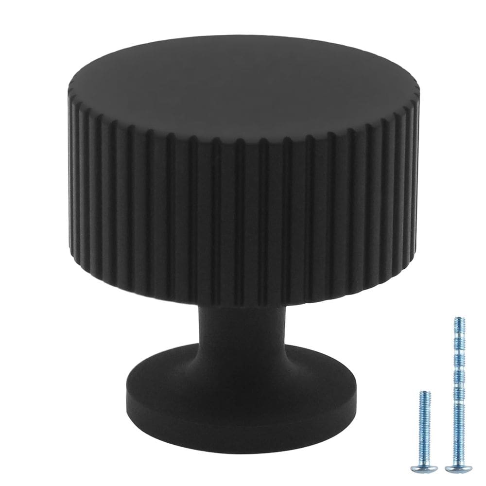 Knobs de gabinete Abtopia Black Metal, pacote com 12 - 2,8 cm de diâmetro