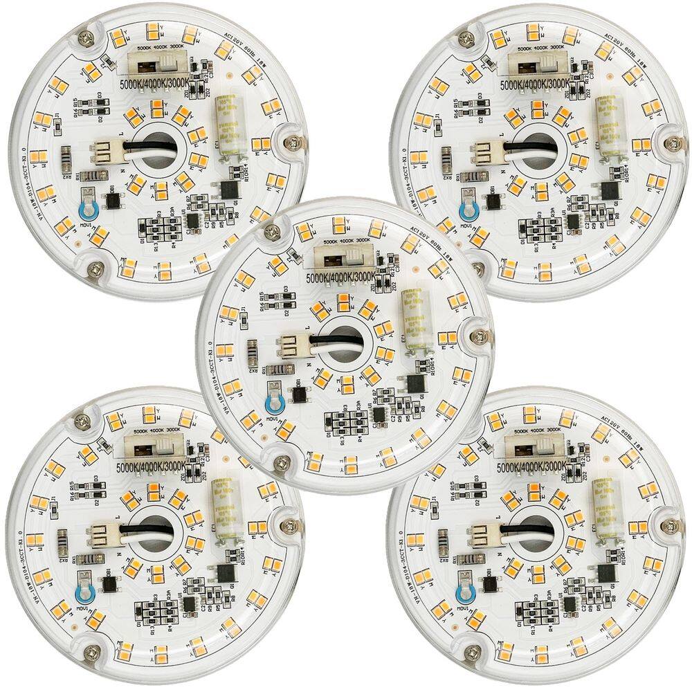 Painel de substituição de luz de ventilador de teto PCB 4 polegadas 18 W LED, pacote com 5
