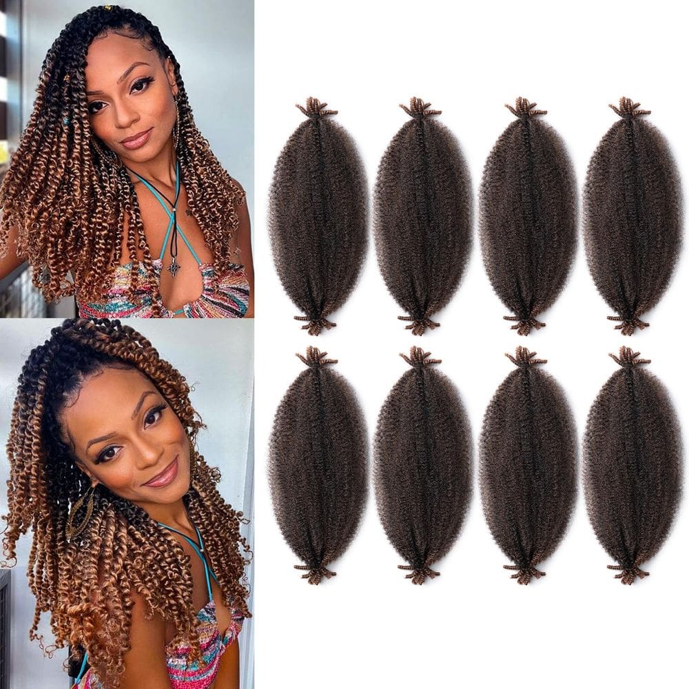 Braiding Hair Yufeihe Marley Twist, 16 cm, Spring Afro, 8 pacotes