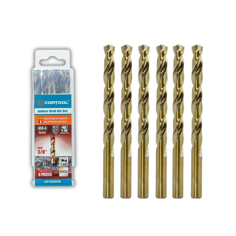 Conjunto de brocas Cortool M35 HSS Cobalt 6 unidades de 9,53 mm para metal