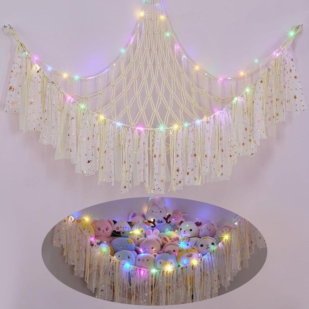 Rede de bichos de pelúcia ou rede FIOBEE com luz LED