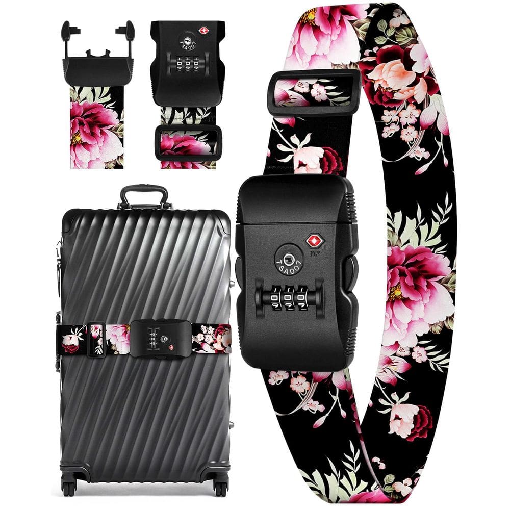 Alças de bagagem Slohif TSA Lock para malas Blossom
