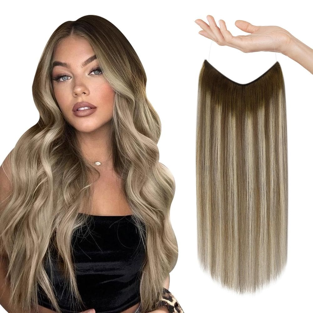 Extensões de cabelo Halo Sunny Real Human Hair 40 cm castanho