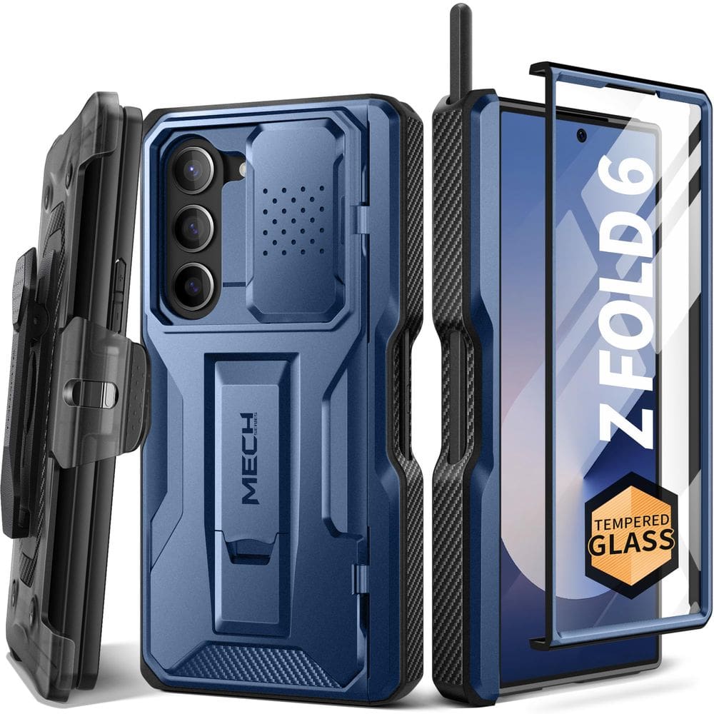 Capa de telefone TONGATE para Samsung Galaxy Z Fold 6 azul com acesso