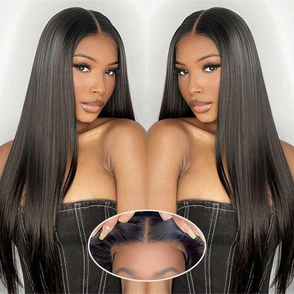 Peruca ZIYGBK Wear and Go Straight Lace Front 100% cabelo humano