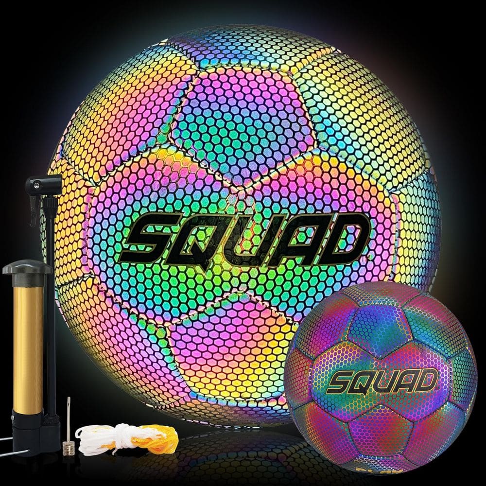 Bola de futebol reflexiva SQUAD, tamanho holográfico 3, 4, 5, crianças e adultos