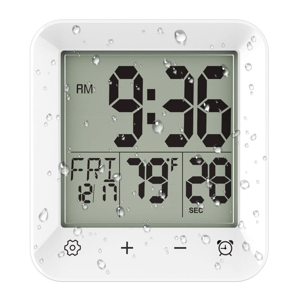 Relógio de chuveiro Wisoee Digital à prova d`água com temporizador e temperatura