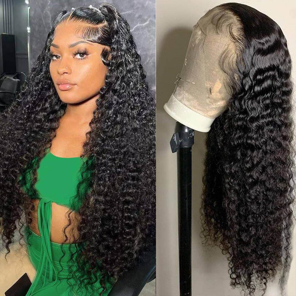 Peruca Manorshen Wet and Wavy Deep Wave 13x6, renda frontal, 50 cm