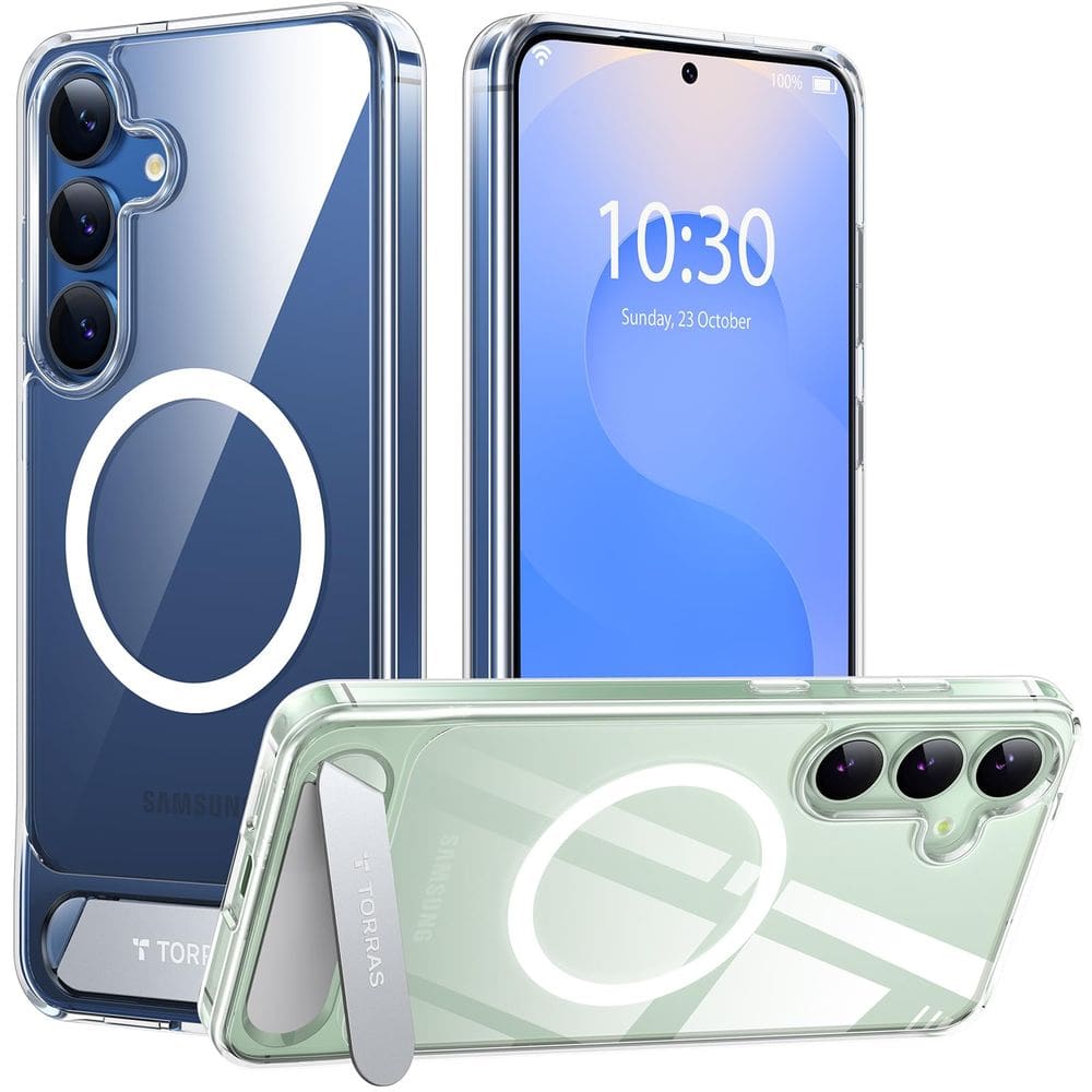 Capa de telefone TORRAS Strong Magnetic Stand Samsung S25 Plus Clear