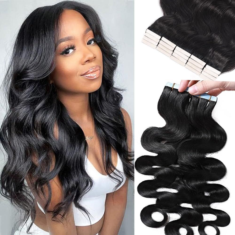Fita adesiva em extensão de cabelo humano Smartinnov Yaki Straight 22cm