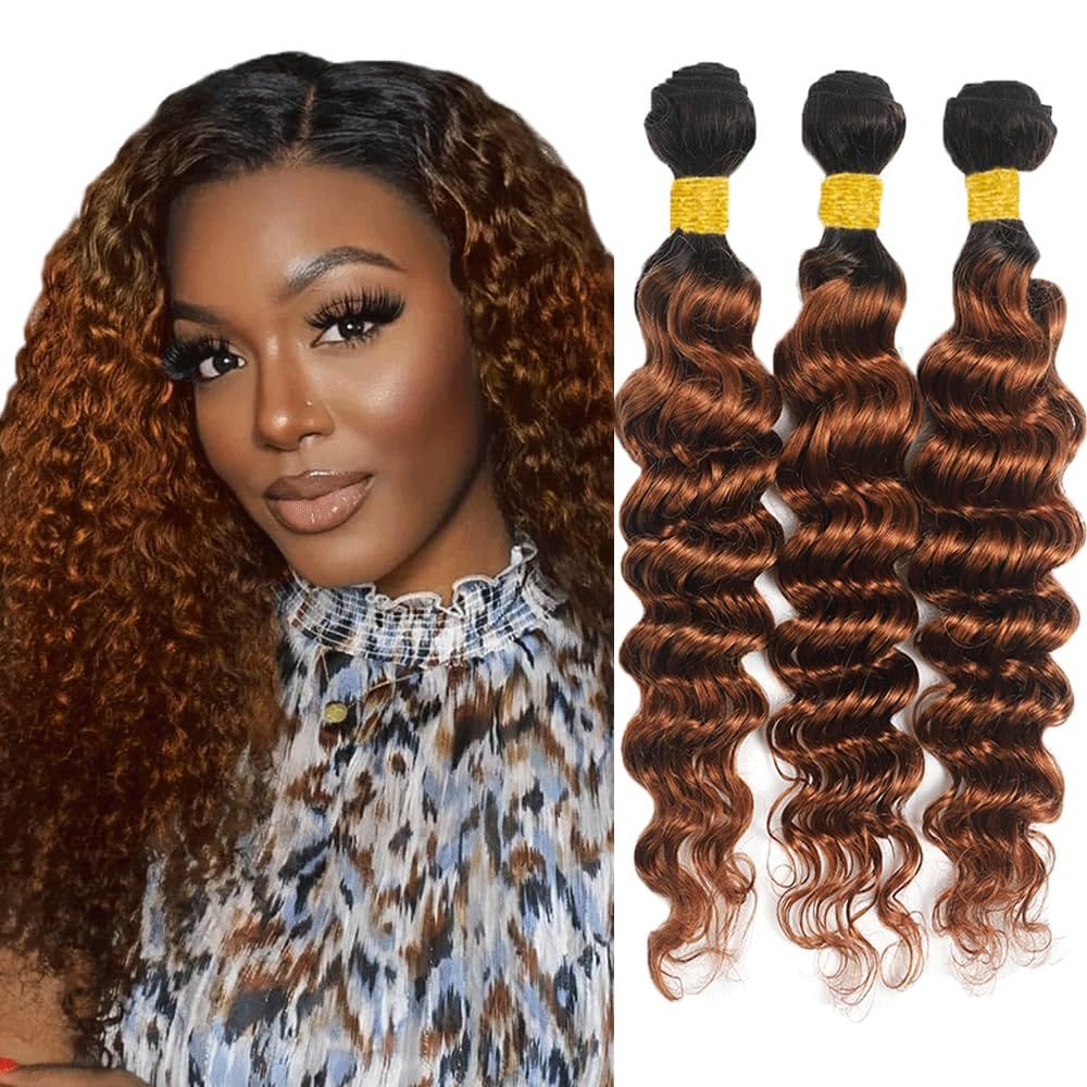 Pacotes de cabelo Fridnae Ombre Deep Wave 100% Virgin 14 16 18