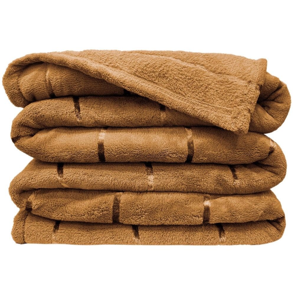 Manta Cobertor Flannel Listrada Ultra Soft Paris Caramelo