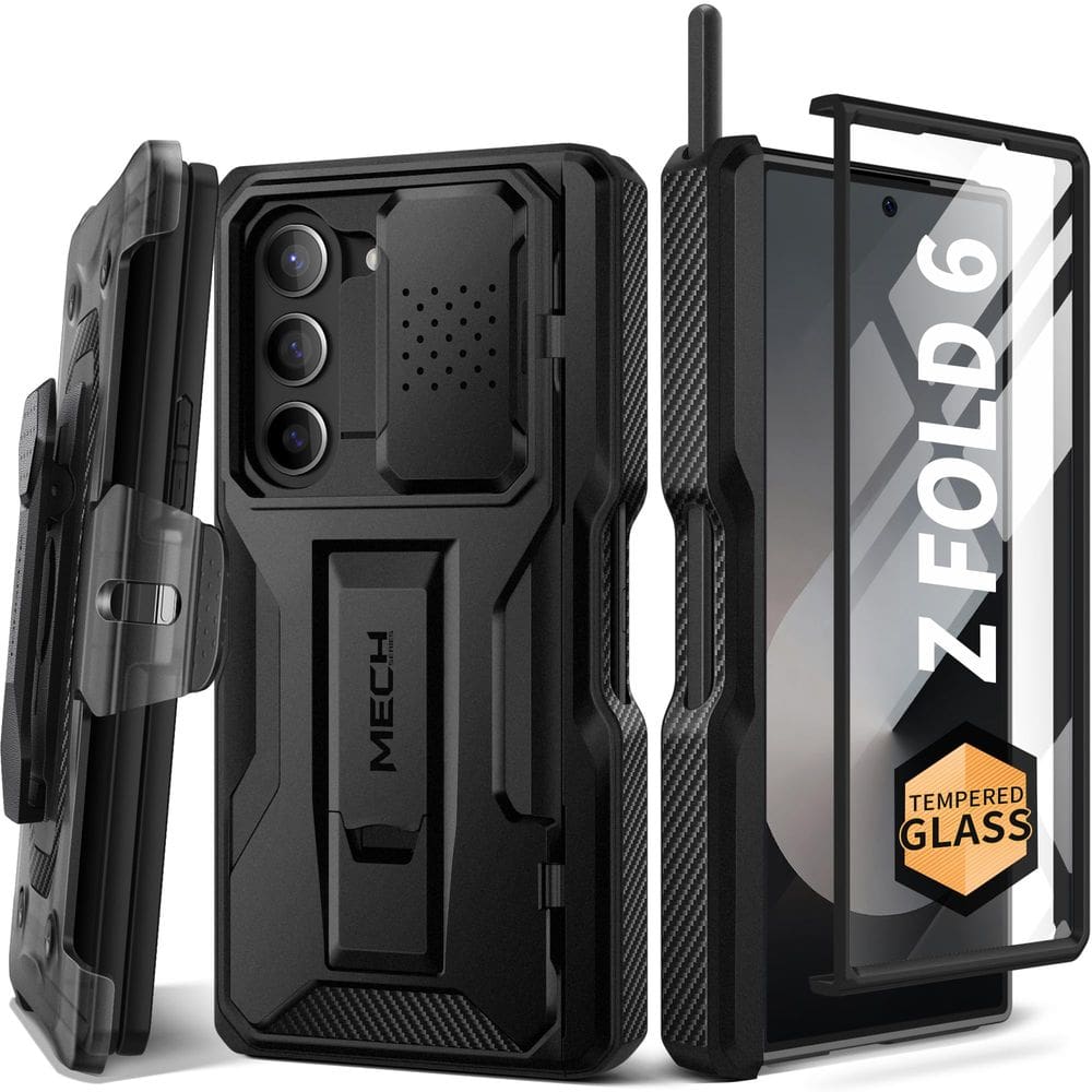 Capa TONGATE para Samsung Galaxy Z Fold 6 com slot S Pen preta