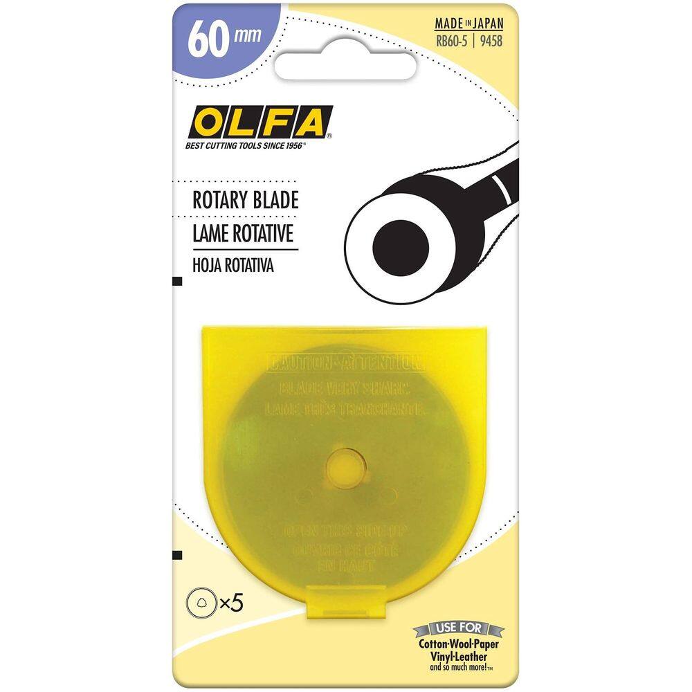 Lâminas de reposição OLFA 60mm, cortador rotativo de aço de tungstênio x5
