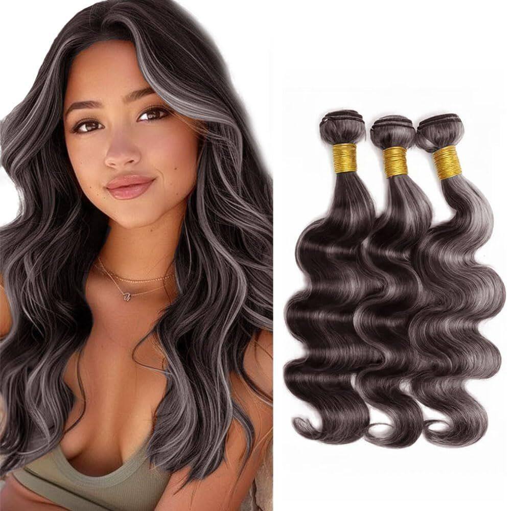 Pacotes de cabelo Raivide P4/Grey Body Wave 50 55 60cm 300g