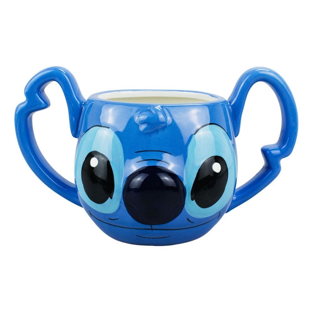 Vaso Enfeite Decorativo Porcelana Stitch Azul - 12x21cm