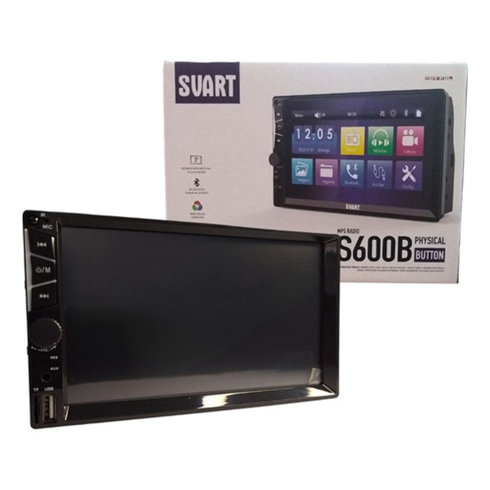 Central Multimídia Automotiva S600b Touch Screen Alta Resolução Full Hd Svart