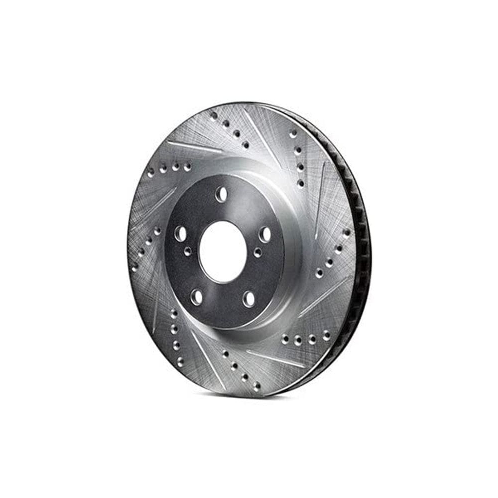 Rotor de freio R1 Concepts perfurado e com fenda prateado traseiro direito