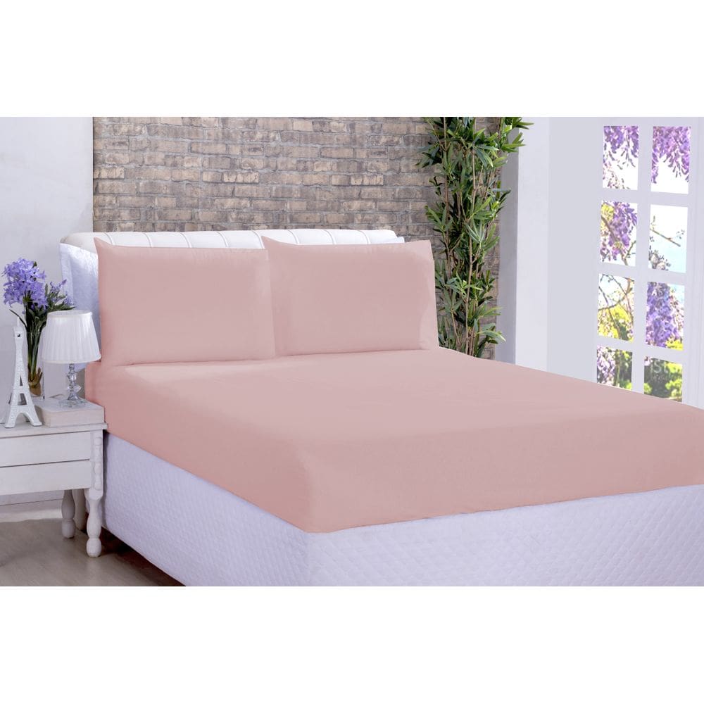 Jogo De Cama Lençol Microfibra King 03 Peças Rose