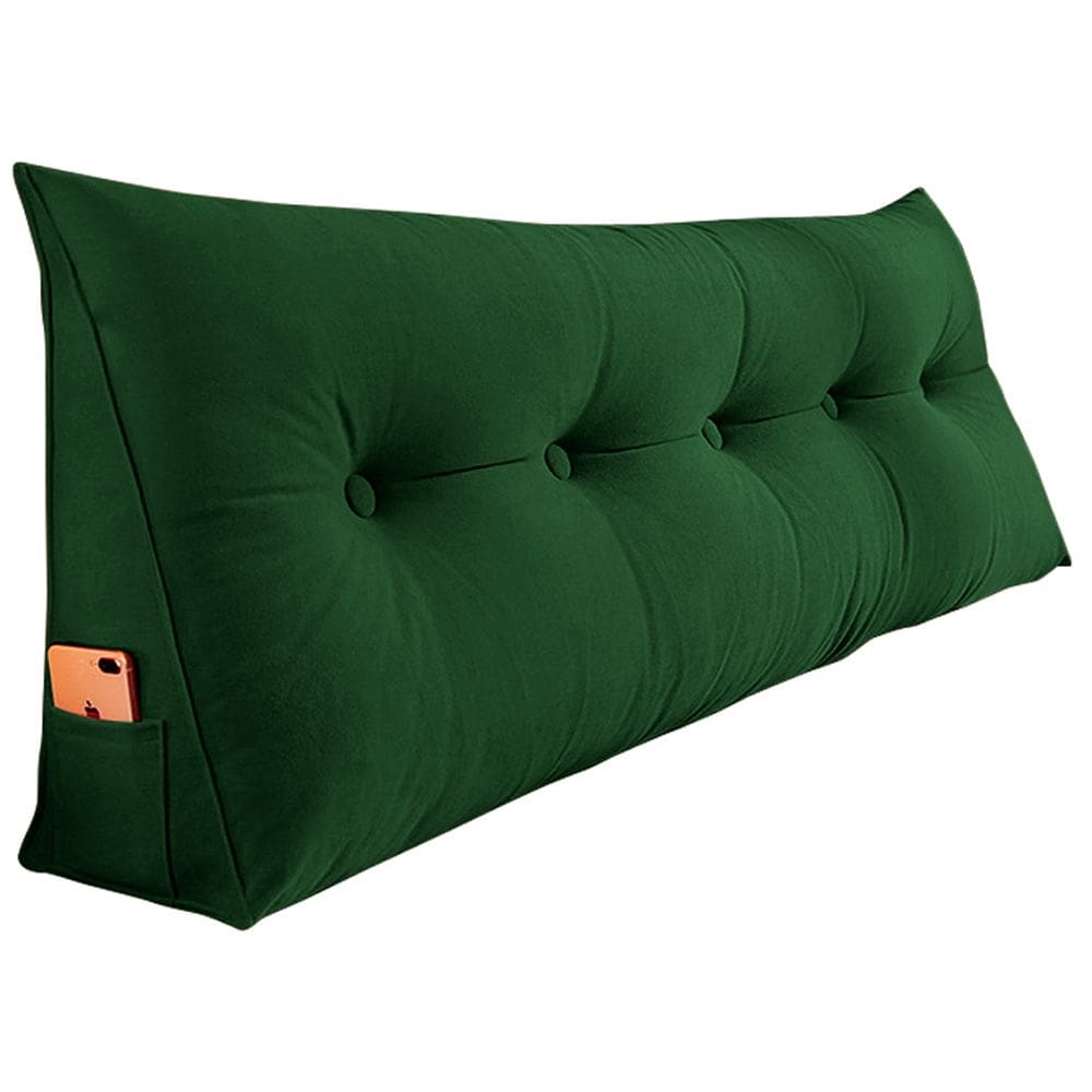 Almofada Para Cabeceira Encosto Apoio Lombar Spot 90cm com Porta Celular Suede - Abmaza