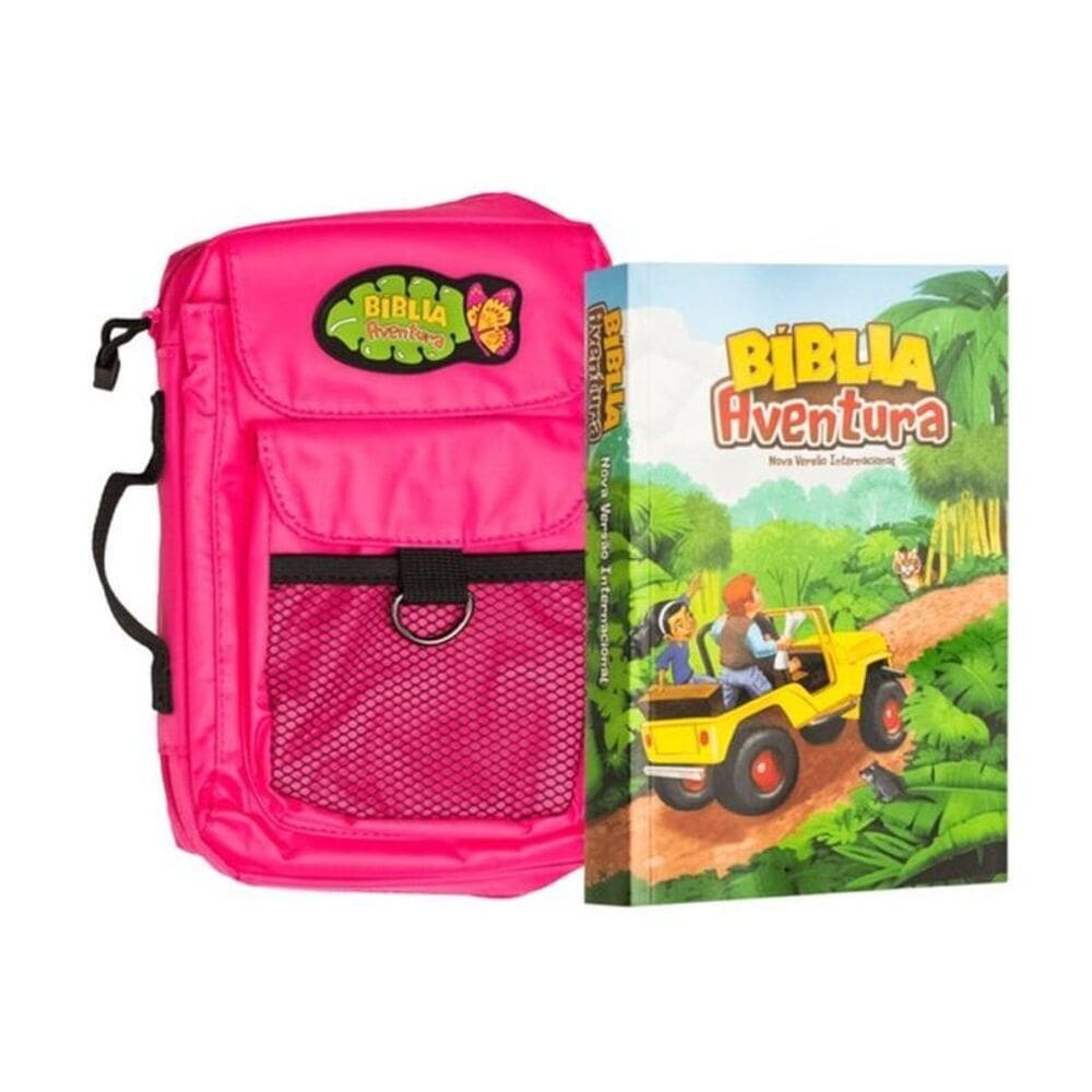 Bíblia Aventura Para Crianças, Nvi, Edição Especial Com Bolsa Rosa, Leitura Perfeita