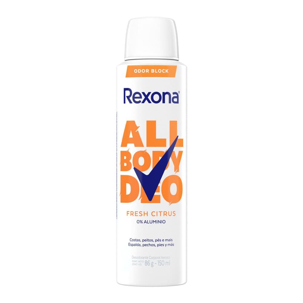 Desodorante Rexona Corporal All Body Deo Fresh Citrus Aerossol 150ml