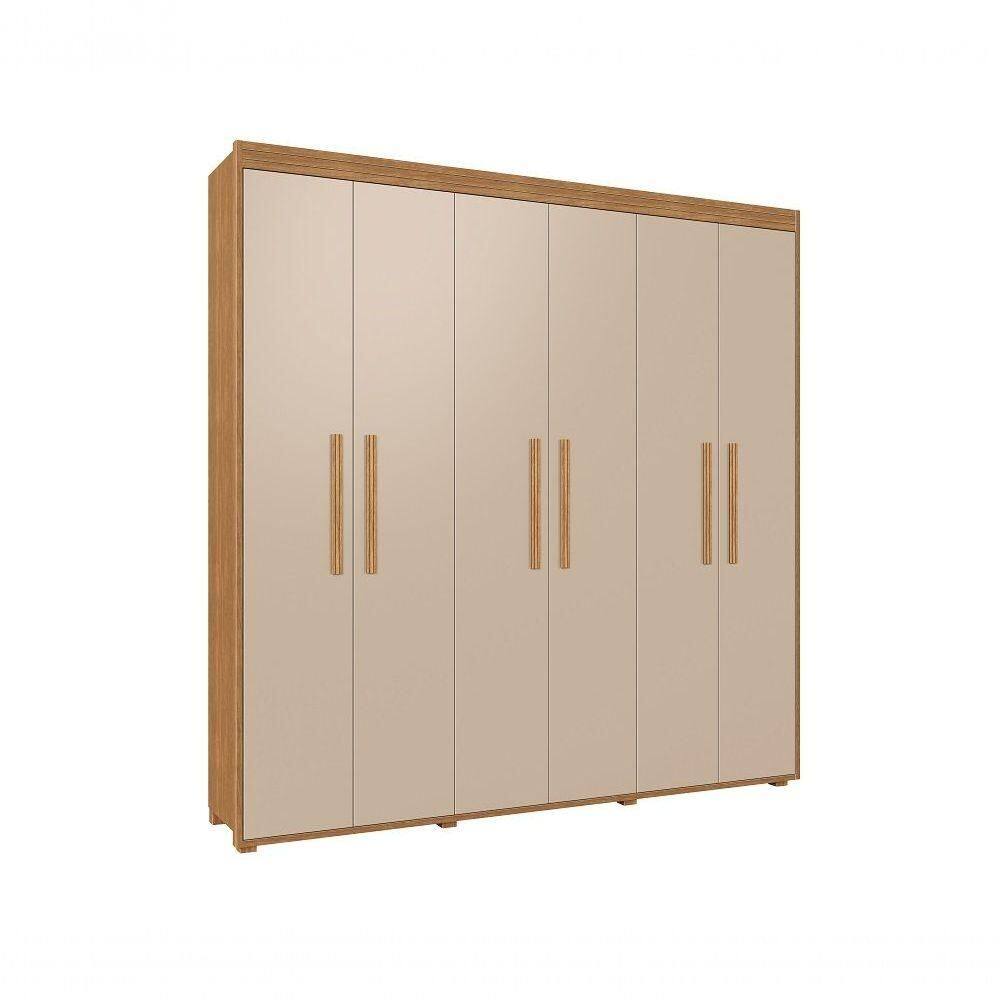 Guarda Roupa Casal Milão 100% Mdf Pés Madeira Camas Fênix