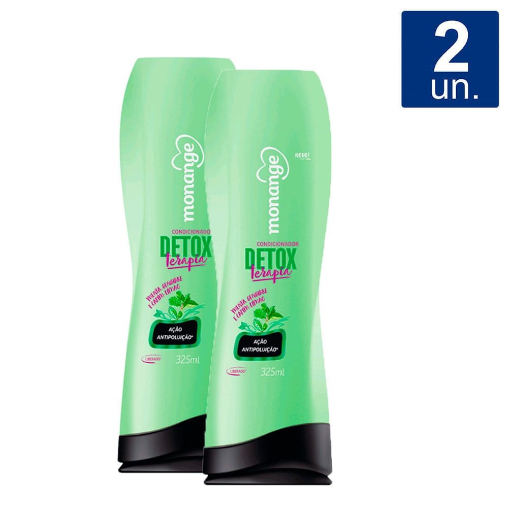 Kit 2X 325ml Condicionador Monange Detox Terapia