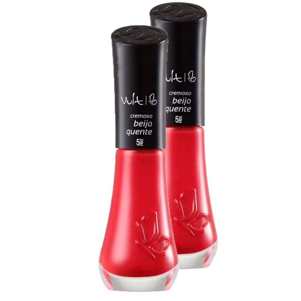 Esmalte Vult 5Free Beijo Quente com 8ml Kit com duas unidades