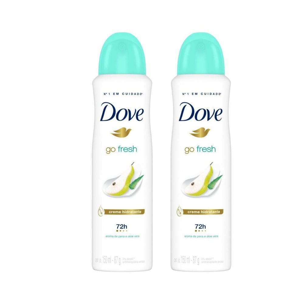 Kit 2 Desodorante Antitranspirante Aerosol Dove Go Fresh Pera e Aloe Vera 150ml