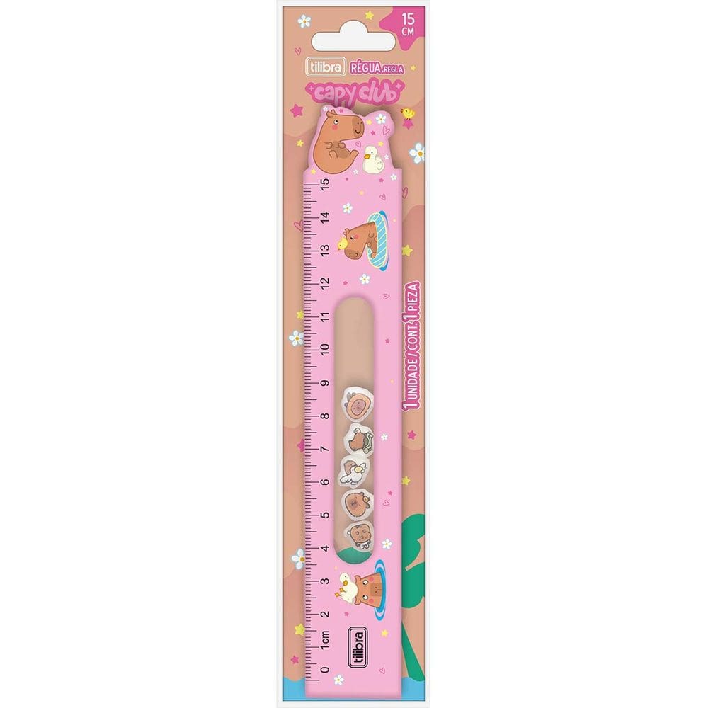 Régua 15cm Decorada Tilibra - Capivara Capyclub