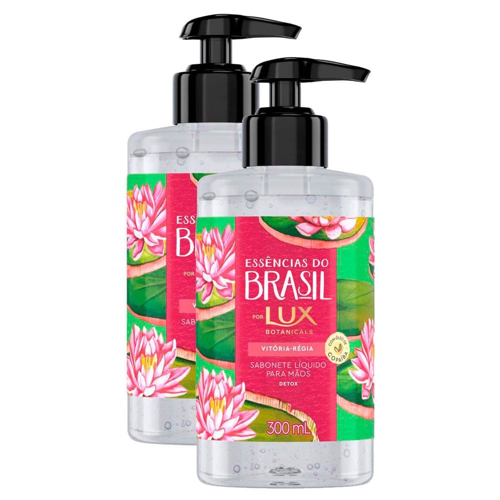 Kit 2 Sabonete Líquido para Mãos Lux Essências do Brasil Vitória Régia 300ml