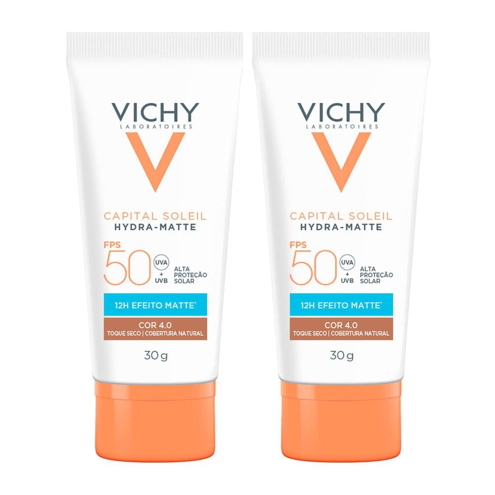 Kit 2 Protetor Solar Vichy Capital Sole Hydra Matte FPS 50 Cor 4.0 30g