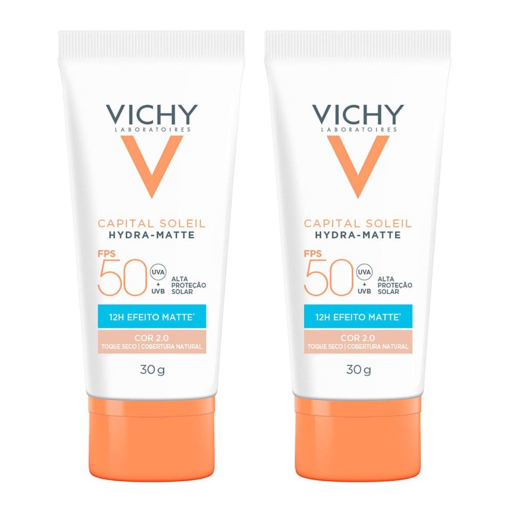 Kit 2 Protetor Solar Vichy Capital Sole Hydra Matte FPS 50 Cor 2.0 30g