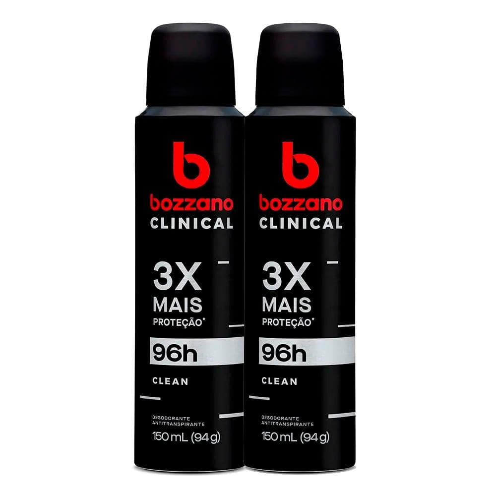 Kit 2 Desodorante Bozzano Clinical Clean Aerossol Antitranspirante 150ml