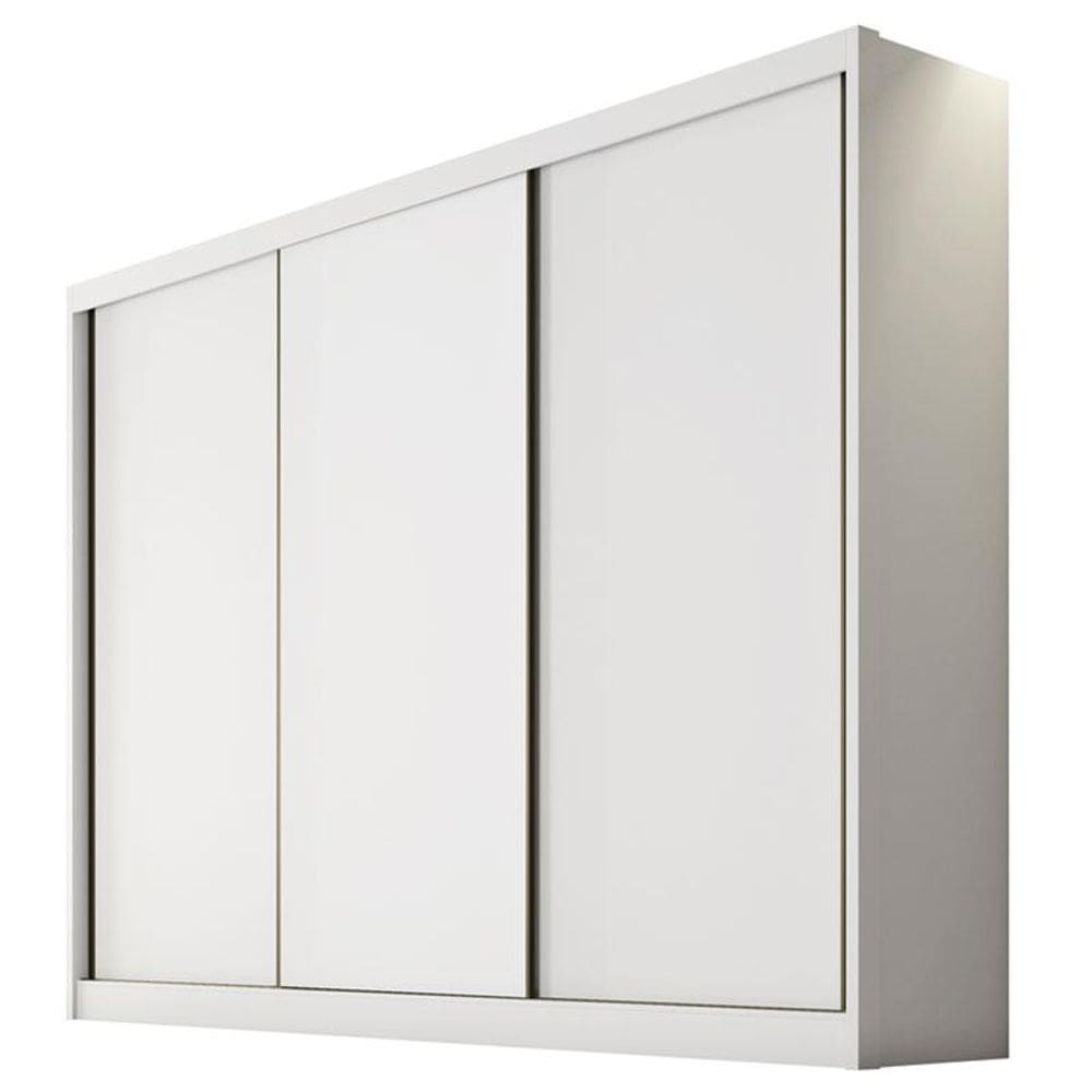Guarda Roupa Casal Logan 3 Portas 8 Gavetas Neve com Nicho - Novo Horizonte
