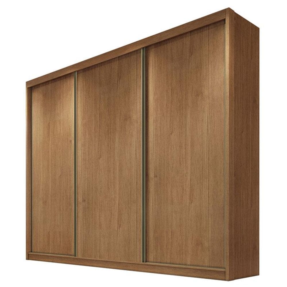 Guarda Roupa Casal Logan 3 Portas 6 Gavetas Cumaru 23 com Nicho - Novo Horizonte