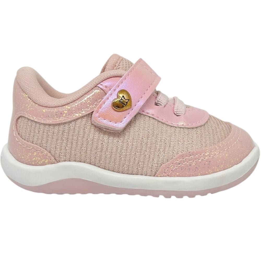Tênis Infantil Menina Casual/Retro Dia a Dia Passeio Escola Calca Fácil com Brilho Anatômico Equilíbrio Kidy 008-1648