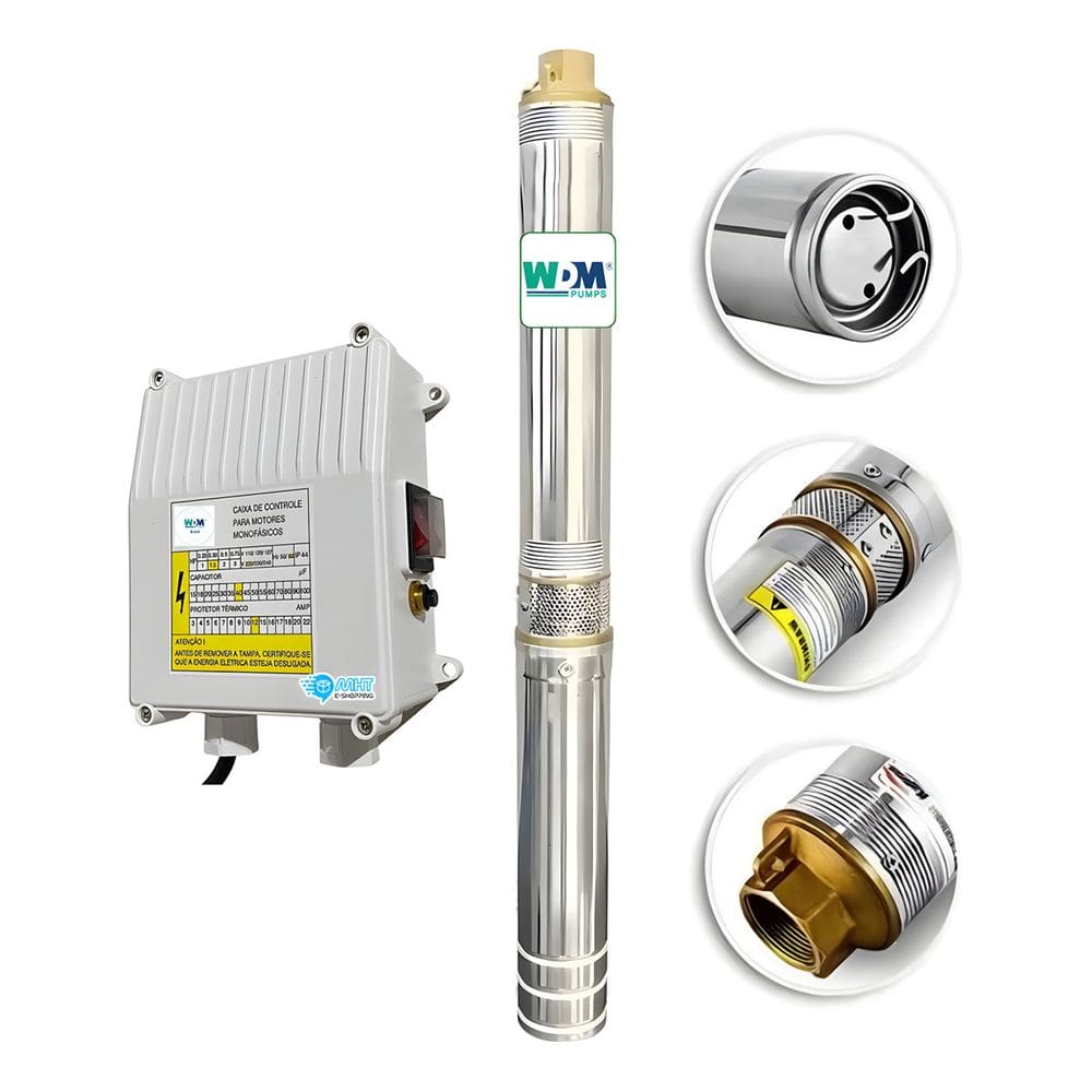Motobomba Submersa Caneta Palito 1,5cv Para Poço Artesiano 3 Fio