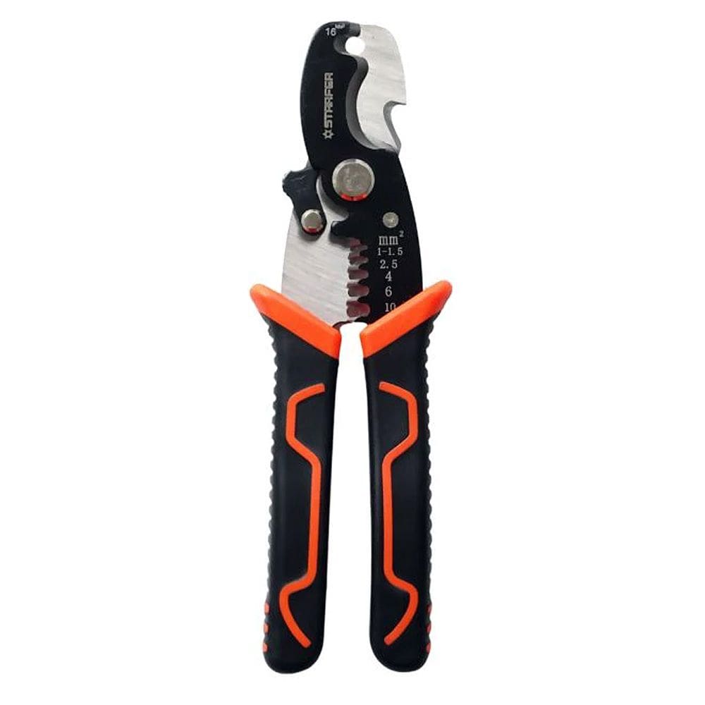 Alicate de Corte e Decapador Descascador de Fios Cabos Elétricos Starfer para Eletricista Cabo Emborrachado 16mm²