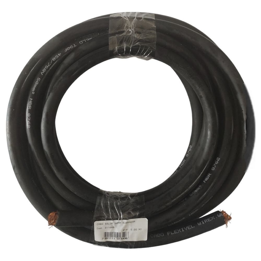 Cabo Flexível Para Solda 50Mm² Borracha - C/ 5 Metros