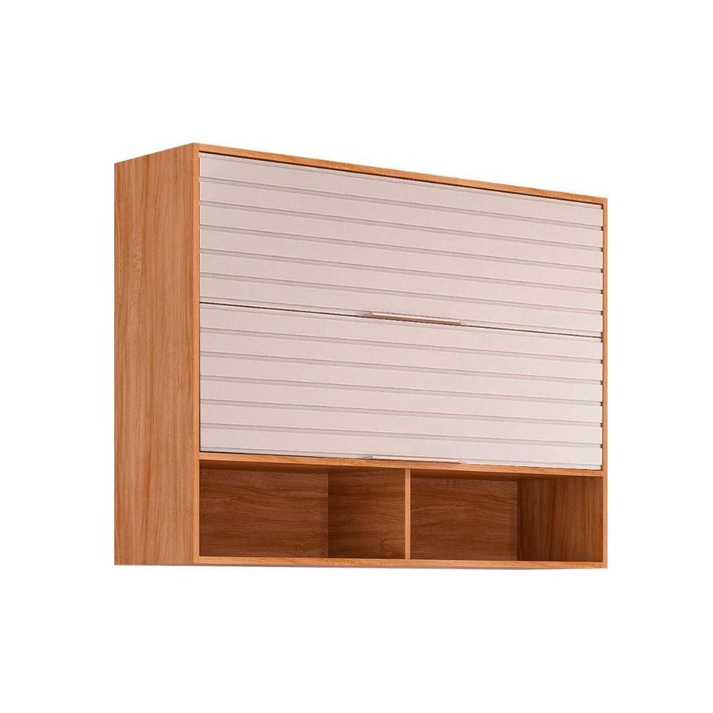 Armário Aéreo p/ Cozinha Esplendida c/ 2 Portas Basculantes 120cm Cinamomo/Off White - MGM