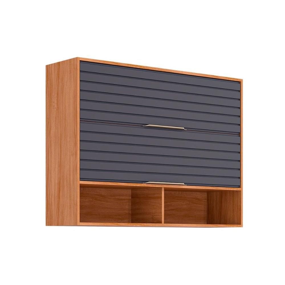Armário Aéreo Cozinha Modulado Esplendida c/ 2 Portas Basculantes 120cm Cinamomo/Titanium - MGM