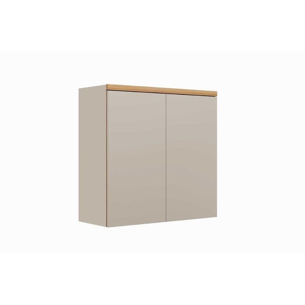 Armário Aéreo Cozinha Modulado Allure c/ 2 Portas 80cm Jequitiba/Gris Fosco - Linea Brasil